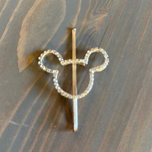 Rhinestone Mickey Mouse hairpin